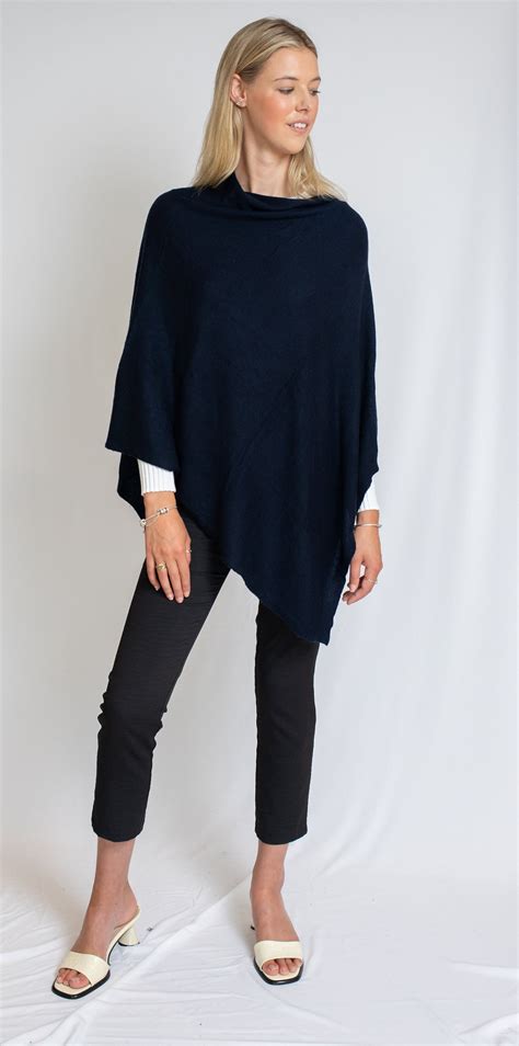 navy cashmere poncho.